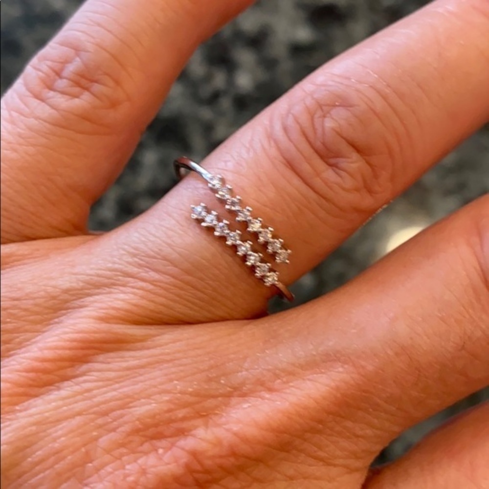 New Sterling Silver CZ Ring Band size 9